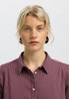 Selected Femme Romie Striped Relaxed Shirt, Wine