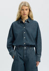 Selected Femme Bella Batsleeve Denim Shirt, Blue
