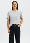 Selected Femme Basic Boxy Fit T-Shirt, Grey