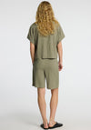 Selected Femme Viva Linen Blend Short Sleeve Shirt, Green