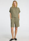 Selected Femme Viva Linen Blend Short Sleeve Shirt, Green