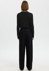 Selected Femme Thea Merino Wool Knit Polo Top, Black