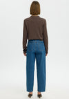 Selected Femme Thea Merino Wool Knit Polo Top, Brown