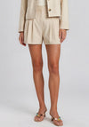 Selected Femme Dima Cotton Blend Shorts, Beige