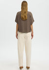 Selected Femme Viva Linen Blend Short Sleeve Shirt, Brown