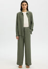 Selected Femme Viva Gulia Linen Blend Trousers, Green