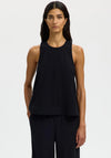 Selected Femme Luisa Linen Blend Sleeveless Top, Black