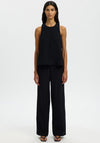 Selected Femme Luisa Linen Blend Sleeveless Top, Black