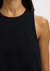 Selected Femme Luisa Linen Blend Sleeveless Top, Black