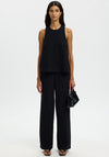 Selected Femme Luisa Linen Blend Sleeveless Top, Black
