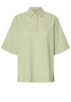 Selected Femme Linen Blend Half Button Up Shirt, Green