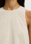 Selected Femme Luisa Linen Blend Sleeveless Top, Beige