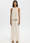 Selected Femme Luisa Linen Blend Sleeveless Top, Beige