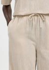 Selected Femme Luisa Wide Leg Linen Trousers, Beige