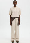 Selected Femme Luisa Wide Leg Linen Trousers, Beige