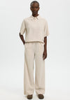 Selected Femme Luisa Wide Leg Linen Trousers, Beige