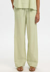 Selected Femme Luisa Wide Leg Linen Trousers, Green