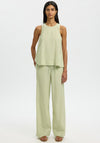 Selected Femme Luisa Wide Leg Linen Trousers, Green