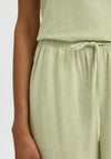 Selected Femme Luisa Wide Leg Linen Trousers, Green