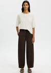 Selected Femme Toledo Knit Short Sleeve Sweater, White