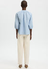 Selected Femme Cleo Alberta Cropped Sleeve Shirt, Blue