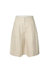 Selected Femme Fida Linen Bermuda Shorts, Beige