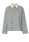 Selected Femme Wada Striped Rugby Shirt, Navy and White