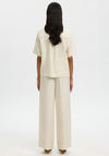 Selected Femme Marie Striped Short Sleeve Blouse, Cream