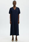 Selected Femme Fiona V Neck Ankle Dress, Navy
