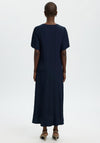 Selected Femme Fiona V Neck Ankle Dress, Navy