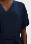 Selected Femme Fiona V Neck Ankle Dress, Navy