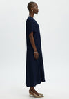 Selected Femme Fiona V Neck Ankle Dress, Navy
