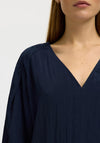 Selected Femme Fiona Deep V Long Sleeve Top, Navy