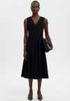 Selected Femme Luisa Linen V Neck Midi Dress, Black