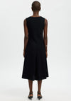 Selected Femme Luisa Linen V Neck Midi Dress, Black