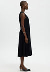 Selected Femme Luisa Linen V Neck Midi Dress, Black