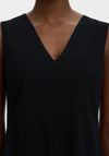 Selected Femme Luisa Linen V Neck Midi Dress, Black