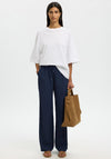 Selected Femme Fiona Wide Leg Trousers, Navy