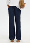 Selected Femme Fiona Wide Leg Trousers, Navy