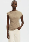 Selected Femme Molly Draped Shoulder Top, Beige