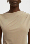 Selected Femme Molly Draped Shoulder Top, Beige