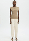 Selected Femme Molly Draped Shoulder Top, Beige