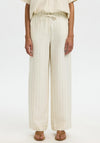 Selected Femme Marie Striped Wide Leg Trousers, Cream