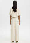 Selected Femme Marie Striped Wide Leg Trousers, Cream