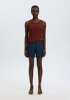 Selected Femme Hanny High Rise Denim Shorts, Dark Blue