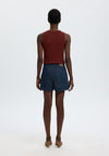 Selected Femme Hanny High Rise Denim Shorts, Dark Blue