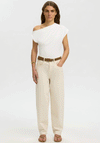 Selected Femme Molly Draped Shoulder Top, White