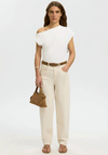 Selected Femme Molly Draped Shoulder Top, White