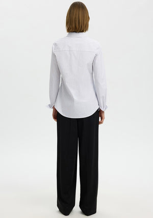 Selected Femme Romie Striped Shirt, White
