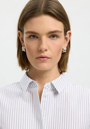 Selected Femme Romie Striped Shirt, White